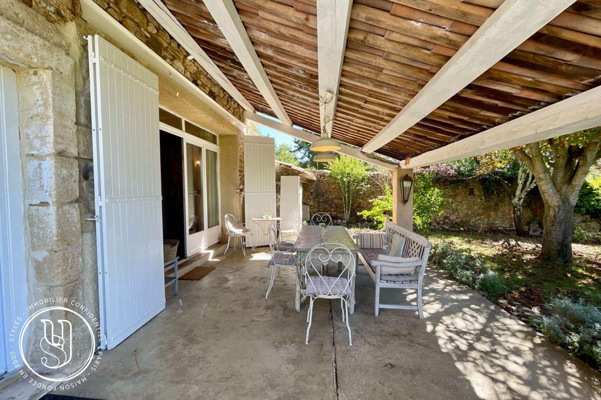 Uzès - nearby, an old farmhouse, its beautiful garden, and its outbui - image 13