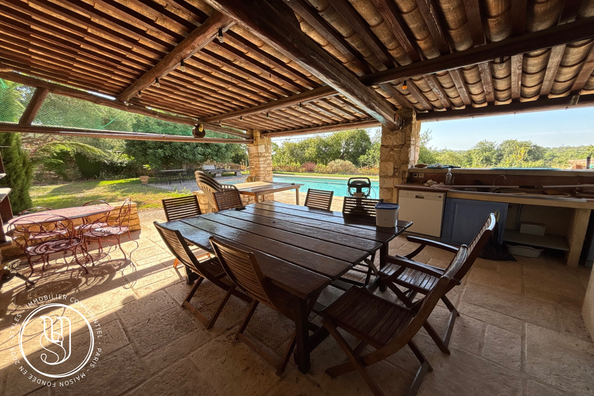 Uzès - proche, Mas de village avec maison d''amis, piscine et vue pan - image 5